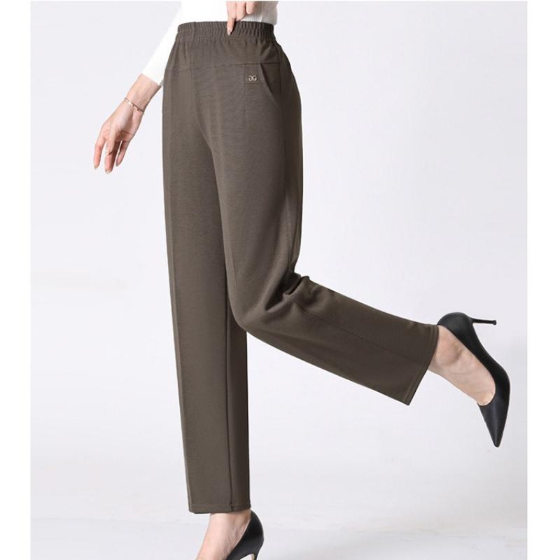 Spring Fashion Pants Brand Elastic Waist Size Women's Plus Size Thin Pants Casual Office Outdoor Pants