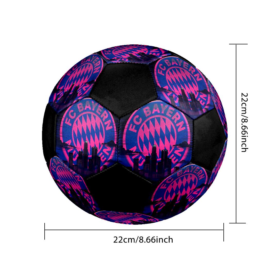 Bayern München3 Soccer Ball Colorful All Ages Machine Stitched PVC Competition Ready Durable High-Bounce.SIZE5