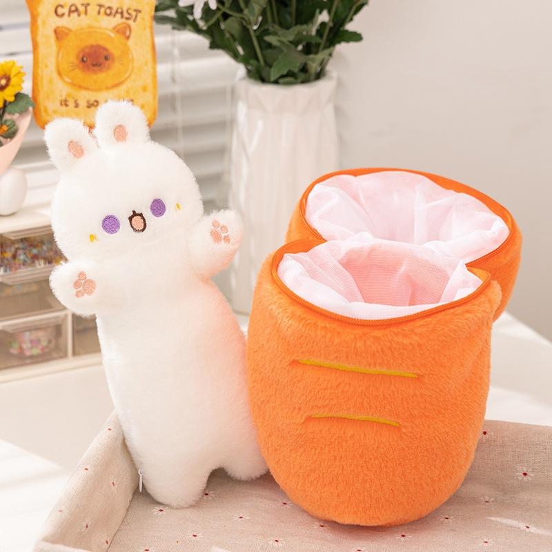 Carrot Rabbit Transformation Doll Plush Toy Carrot Doll Girls Accompany Soothing Doll