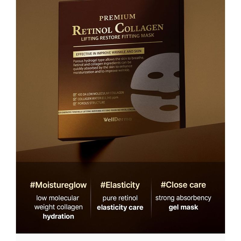 WellDerma - Premium Retinol Collagen Lifting Restore Fitting Mask Set
