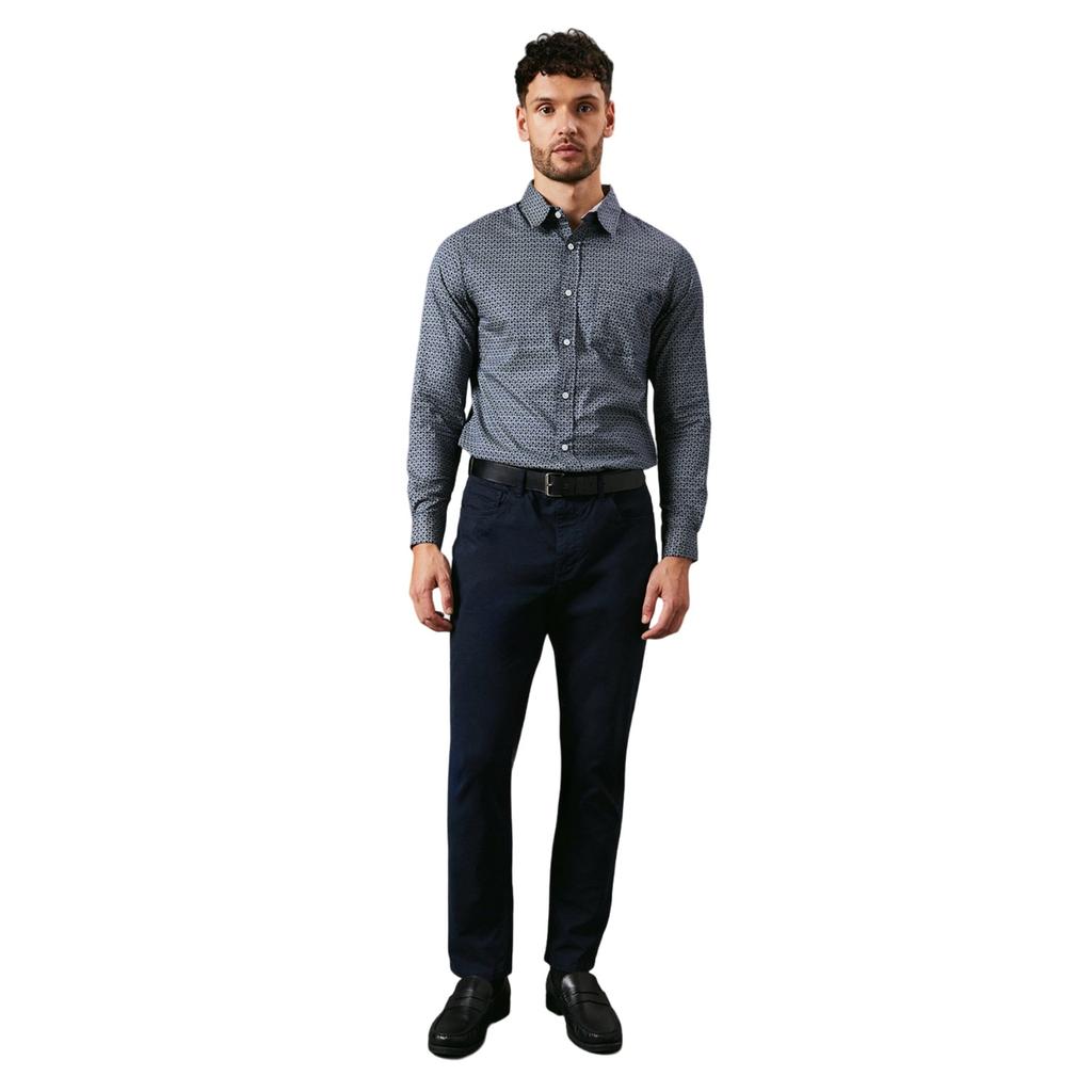 Maine Mens Abstract Shape Print Long-Sleeved Shirt