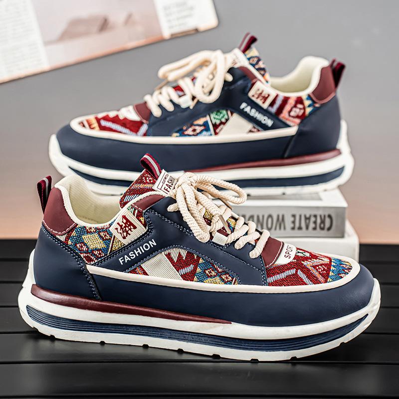 

Fashion Mens Shoes Summer Breathable Embroidered Casual Sports Board Shoes Trend Versatile Heightening Sneakers Mens zapatos de hombre 39