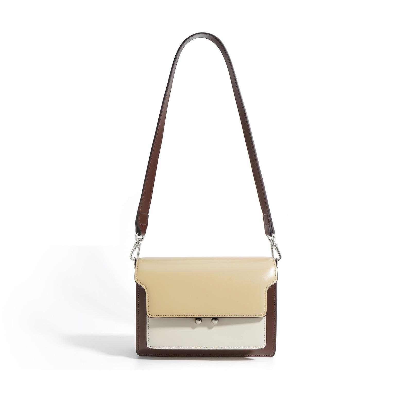 

Сумка из коровьей кожи Простая Повседневная Универсальная Сумка через плечо Двойной плечевой ремень Сумка-мессенджер Маленькая квадратная сумка