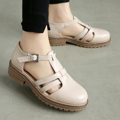Comfortable Women's Sandals Summer Shoes 2025 Buckle Cut-outs Pink White Low Heels Close Toe Gladiator Footwear Shoes Large Size