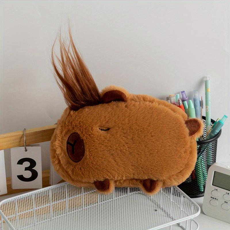 New Cute Capybara Plush Pencil Case Cosmetic Bag Guinea Pig Pen Pouch Large Capacity Pencil Bag School Supplies Stationery Box