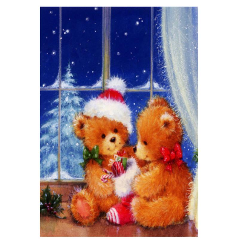 

Huacan полная квадратная/круглая Алмазная вышивка картина Медведь Diy Алмазная мозаика Рождественские декоративные картины Full Square 20*30 cm