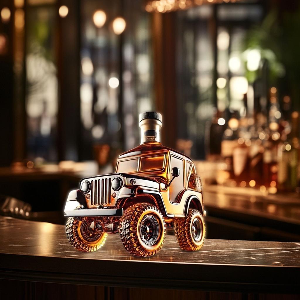 New Model Car Whiskey Decanter, Car Glass Wine Bottle For Dady, Husband, Funny Car Whiskeys Decanter Home Bar Decoration Pickup (Classic Car)350ml