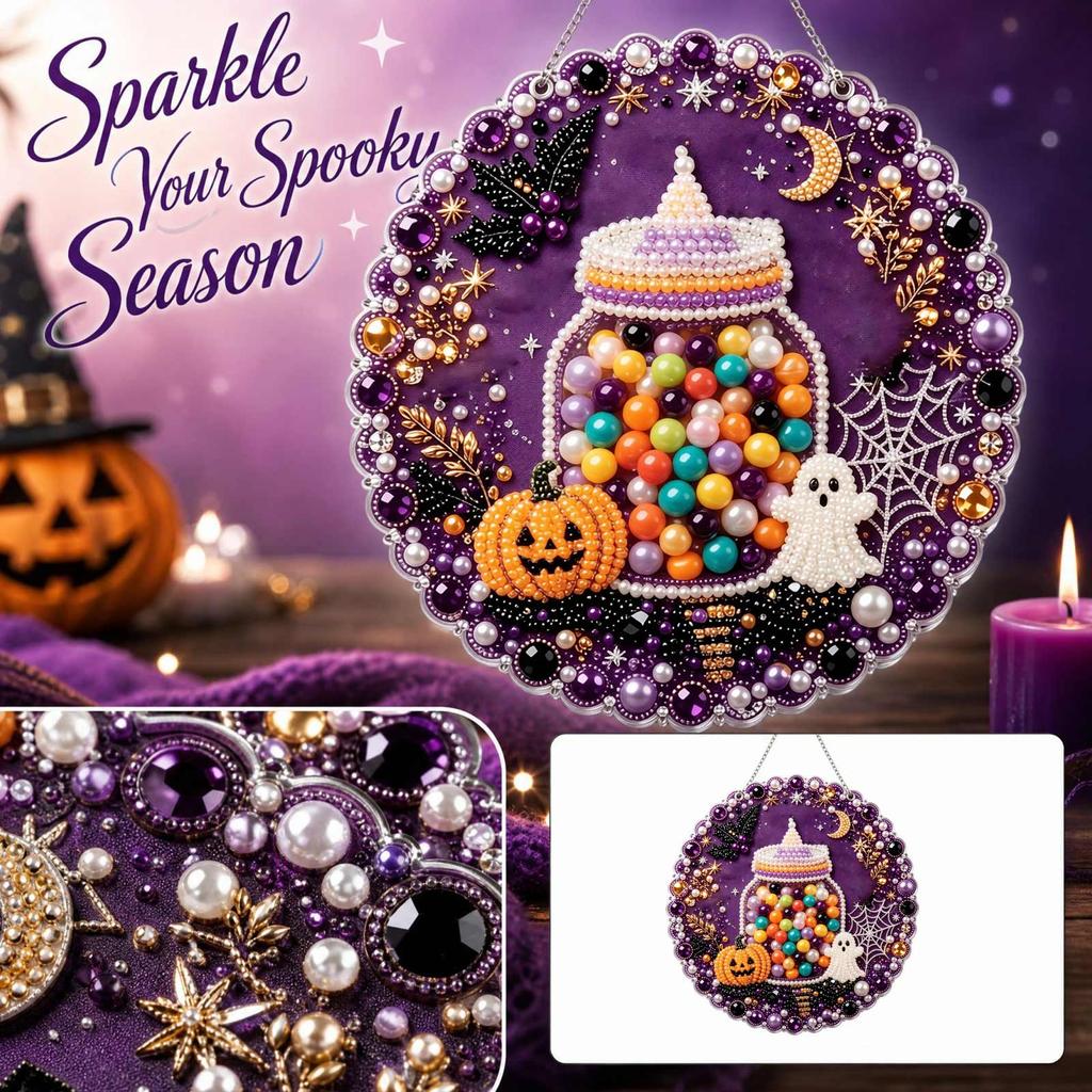 Halloween Acrylmalerei Hängende Ornamente Set - Schilderkit für Heimparty Dekoration