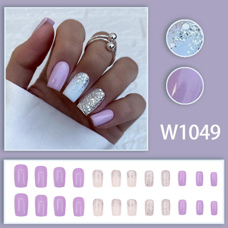 European & American Solid Taro Purple Manicure Tips: Gentle, Girly, Pure Aesthetic, Versatile Wearable Nails