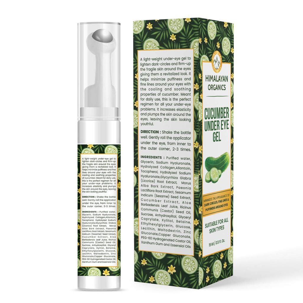 Гель с Огурцом против кругов под глазами (15 мл), Cucumber Under Eye Gel,  Himalayan Organics