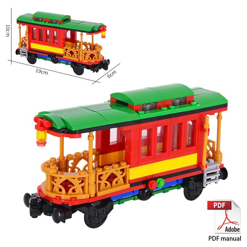 Idee Esperte Creative Città Natale Retro Carrozza Turistica Carro Armato Treno MOC Espresso Ferroviario Mattoncini Blocchi da Costruzione Giocattoli