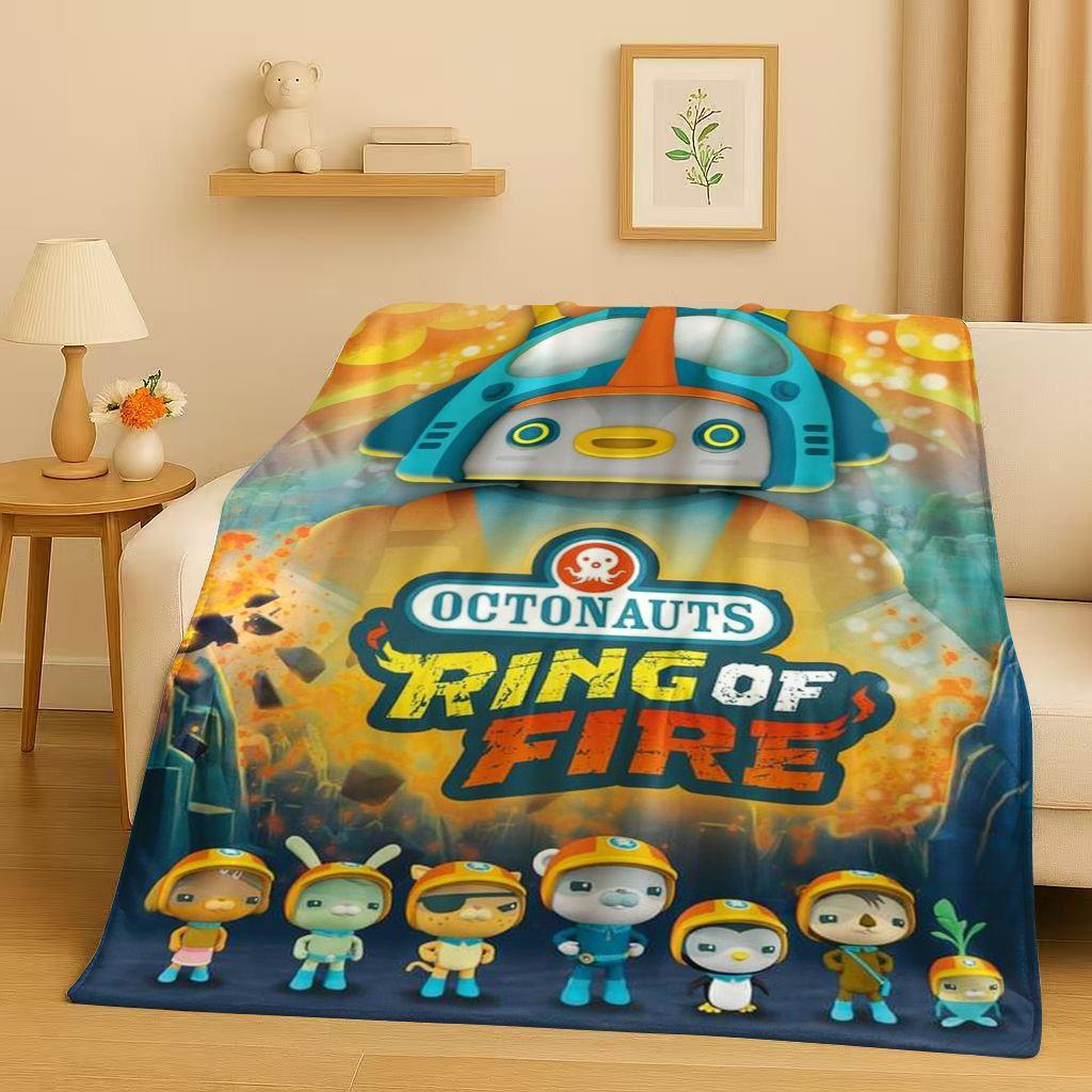 Süße Octonauts Barnacles Cartoon Flanelldecke, Ultraweiche Warme Plüschdecke für Zuhause Schlafzimmer Bett Sofa Abdeckung Büro Reise Kind