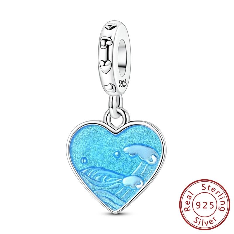 Original Copper Charms Beads Love Family Wings Whale Shark Charm Fit Bracelet Pendant Women Diy Fine Jewelry Gifts