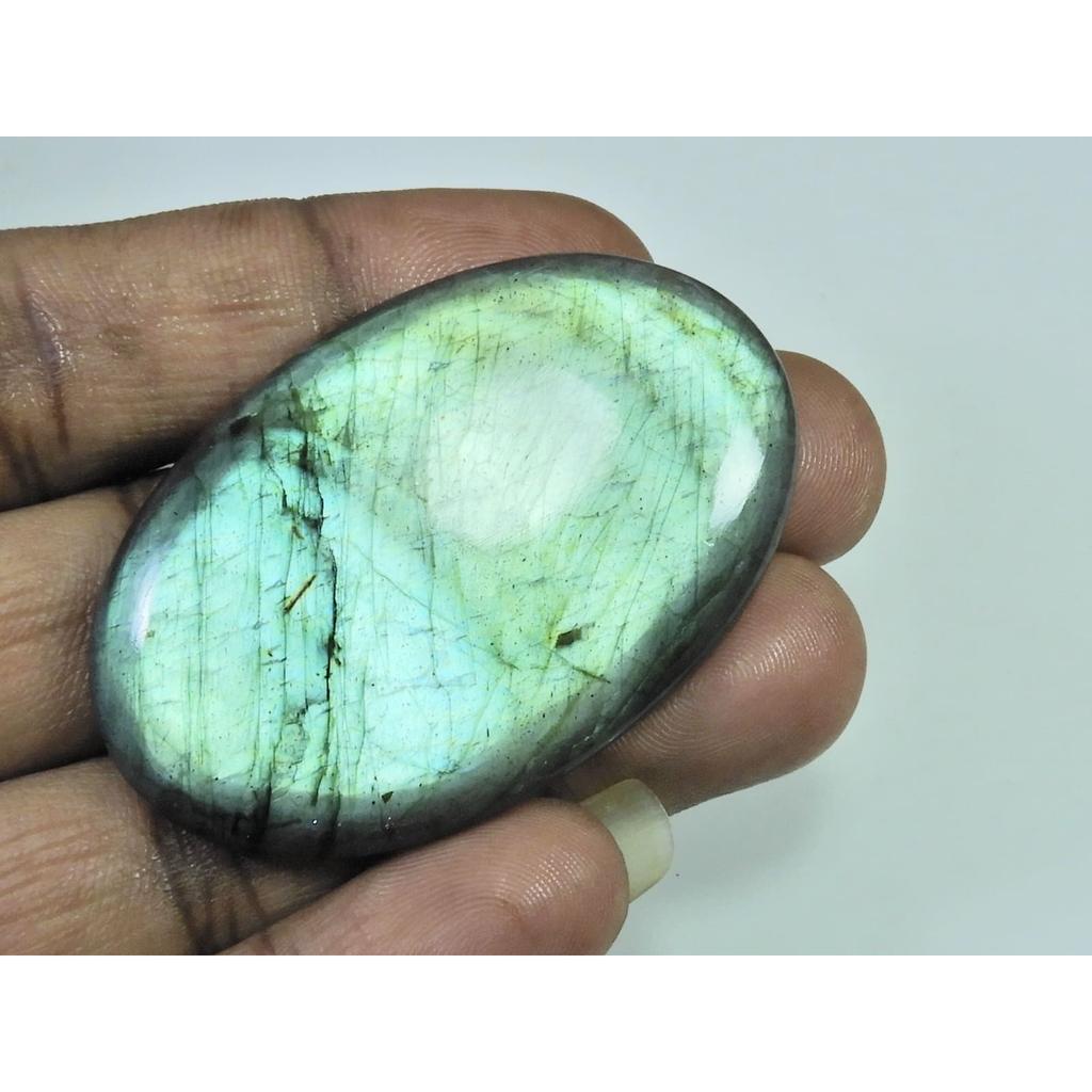 115Cts.Natural Labradorite Multi Fire Oval Cabochon Loose Gemstone 33X54X6MM D-258