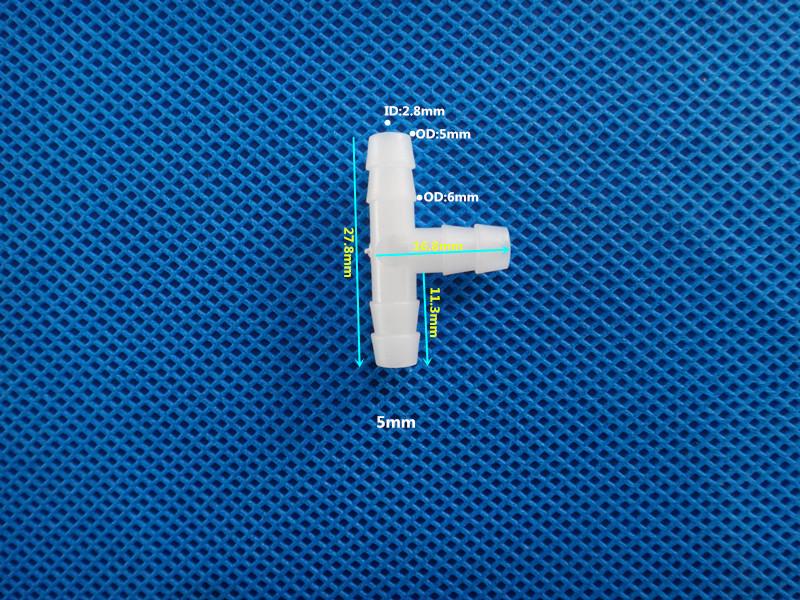 Three-Way Equal Diameter Plastic Tee Hose Connector