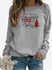 Autumn and Winter Women's Christmas Theme Printing Sweater Round Neck Long Sleeve Casual Sweatshirt Plus Size Top