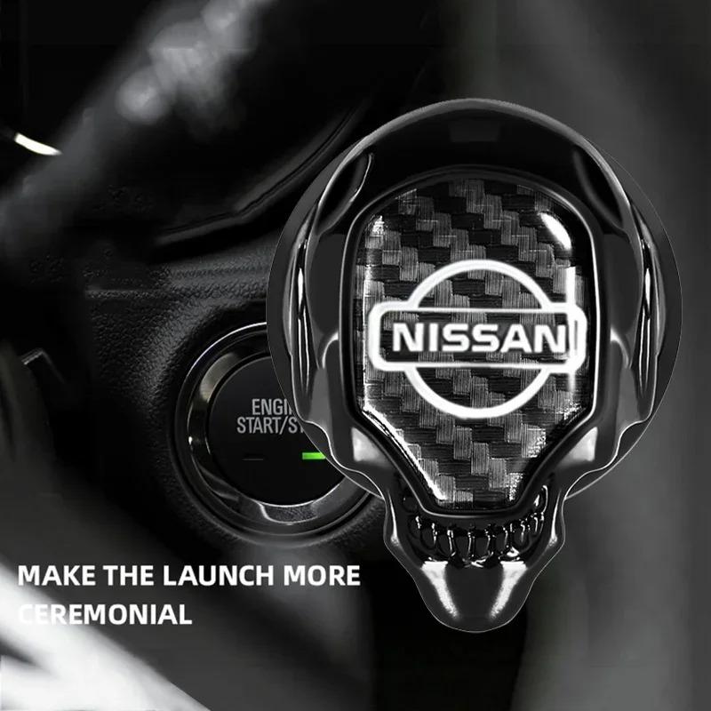 ATB3 Car ONE-CLICK Start Buttons Protective Decoration Cover For Nissan Juke Qashqai X-Trail Leaf Patrol Altima Maxima Micra Murano