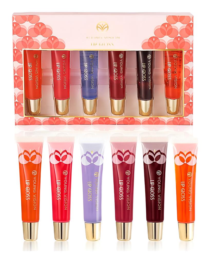 YOUNG VISION 6 Color Lip Gloss Set Fruit Scented Lip Balm Lip Oil Moisturizing Lip Oil Lip Gloss