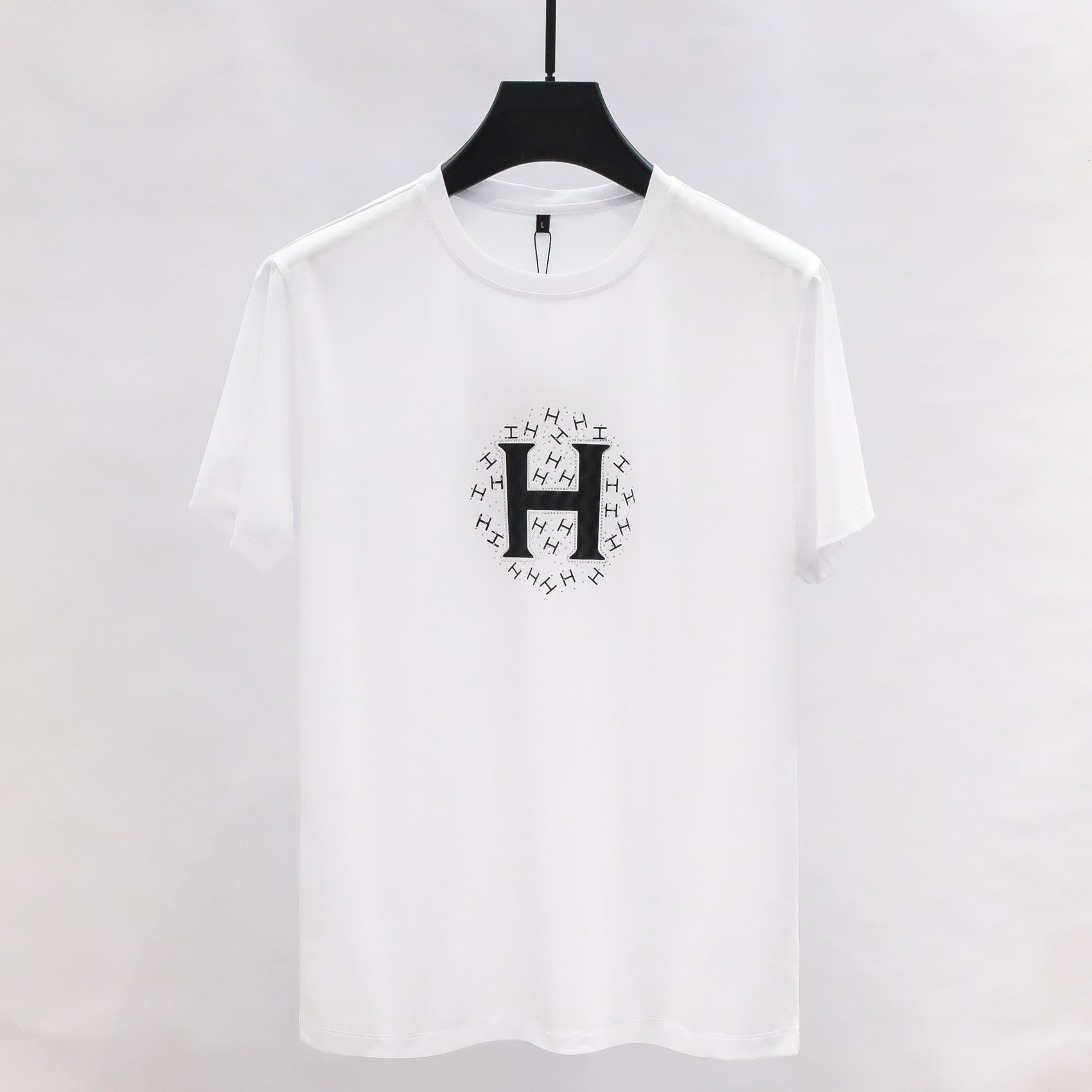 

Весенне-летняя мужская одежда, шелковая мужская повседневная футболка с круглым вырезом и коротким рукавом L