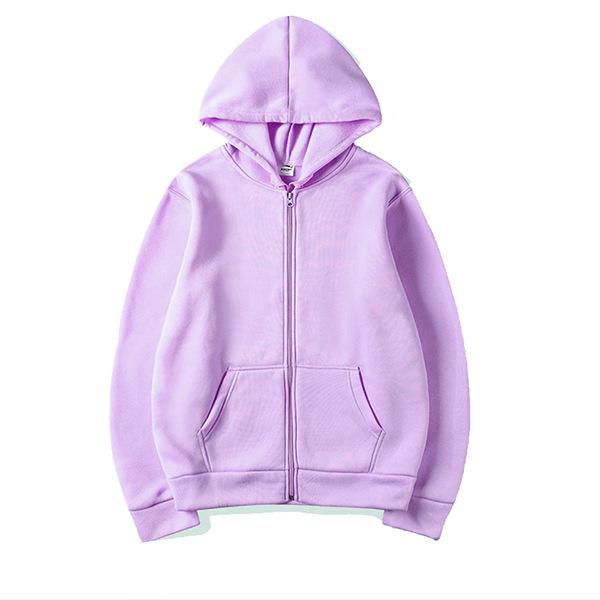 Unisex European & American Style Hooded Cardigan Sweatshirt - Solid Color, Zip-Up, Autumn/Winter Sportswear