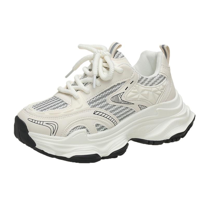 Modă 2024 Pantofi noi de toamnă pentru femei Suprafață din plasă respirabilă Pantof unic Talpă groasă Ușori Pantofi sport de alergare pentru agrement
