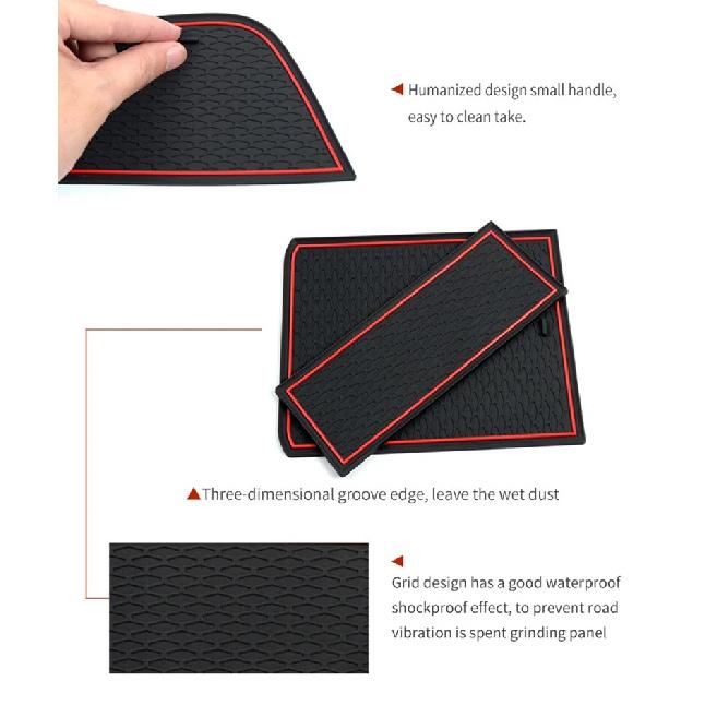 Anti-Slip Rubber Cup Cushion Door Groove Mats Slot Hole Pad For Volkswagen POLO MK6 AW 2018 2019 2020 2021 Interior Accessories