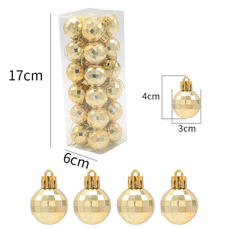 Plaid Christmas Diamond Balls - 3cm, Set of 24 Tree Decorations and Gifts 3cm-24 pcs Plaid Ball золотой
