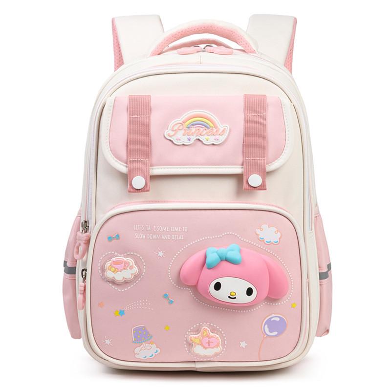 Sanrio Cinnamoroll Dětský batoh pro dívky na základní škole z lehkého oxfordského materiálu s kresleným designem pro školní použití
