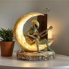 Alien Figurine Decor Boho Decor Alien Statue Alien Figure Desk Decor Garden Decor Collectible Figurines Acrylic Moon Guitarist