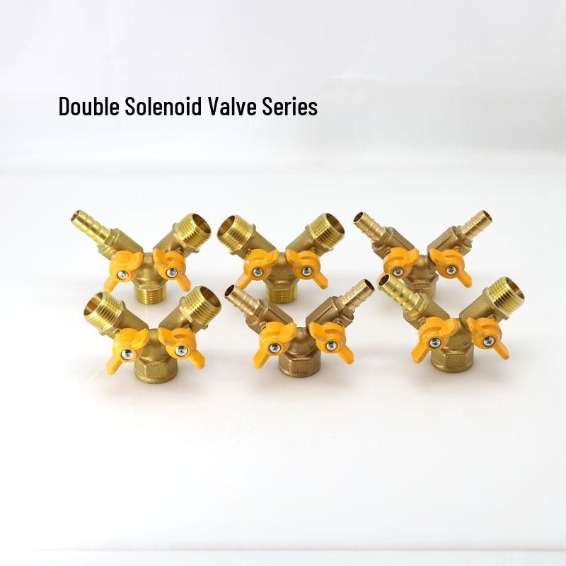 Thickened Brass 4-Point Ball Valve for Natural Gas with Male/Female & Three-Way Tee Valve.