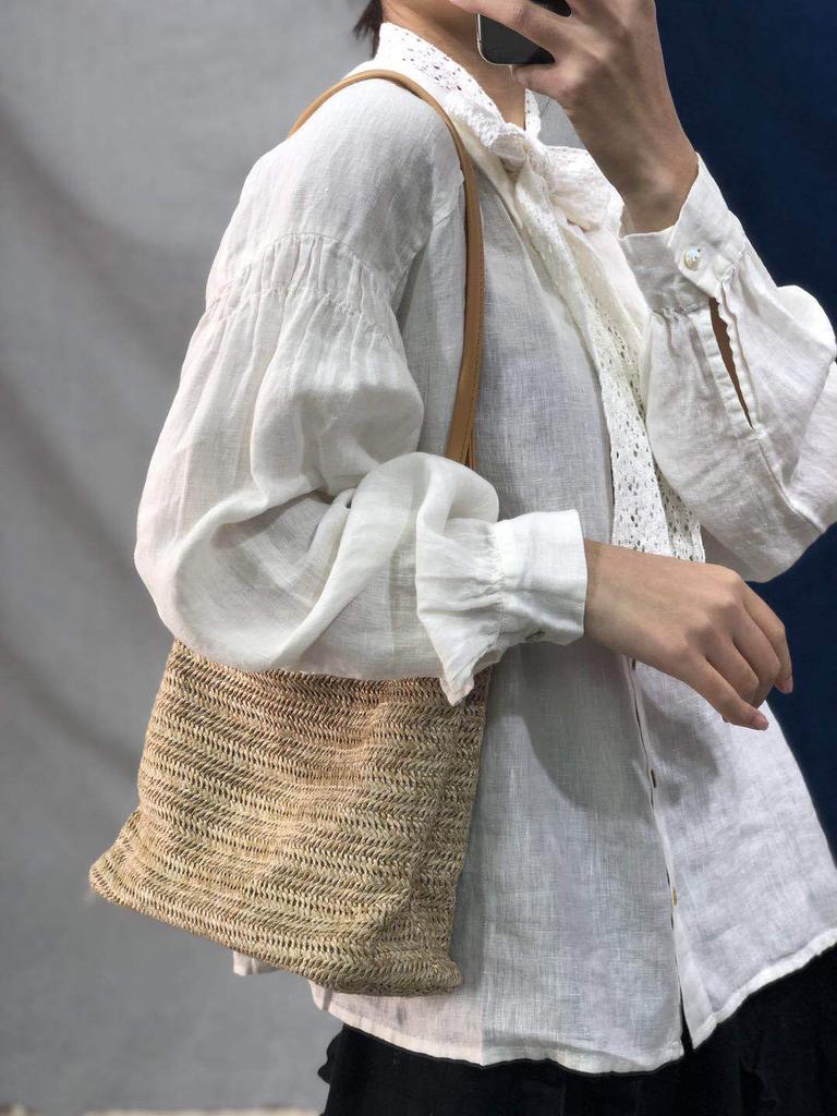 Johnature Vintage din bumbac lenjerie lejer Bandaj largi cămăși femei toamna guler răsturnat bluze cu mânecă lanternă