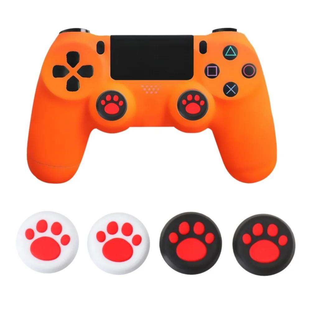 Cat Paw Silicone Caps Thumbstick Grips Joystick Cover Protect Thumb Stick Case for PlayStation 4 PS4 PS5 Xbox One 360 Controller