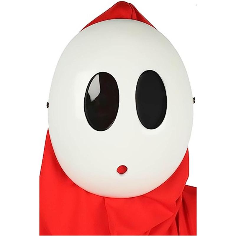 Zabawna maska Shy Guy na Halloween, maska do cosplayu, pełnotwarzowy dodatek do kostiumu, do odgrywania ról, na imprezę Halloweenową, wykwintnie wykonana