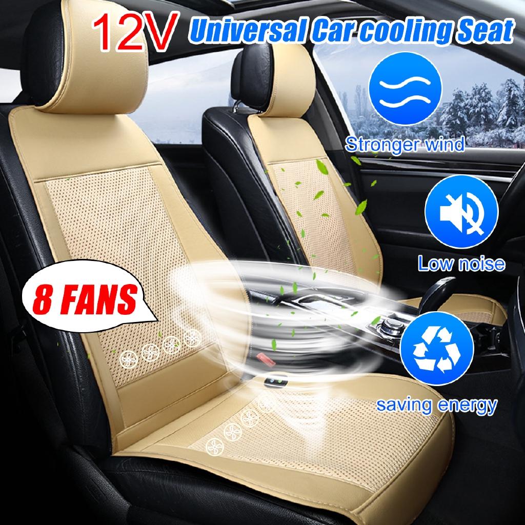 Built-in Fan Cooling Car Seat Cushion Cover Air Ventilated Fan Conditioned Cooler Pad 3 Speeds Car Seat Cushion Cover 12V