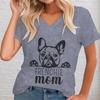 Frenchie Mother Female V-neck French Bulldog Graphic Tee Animal Lover Shirt French Bulldog Dog Owner Gift Idea T-shirt Women