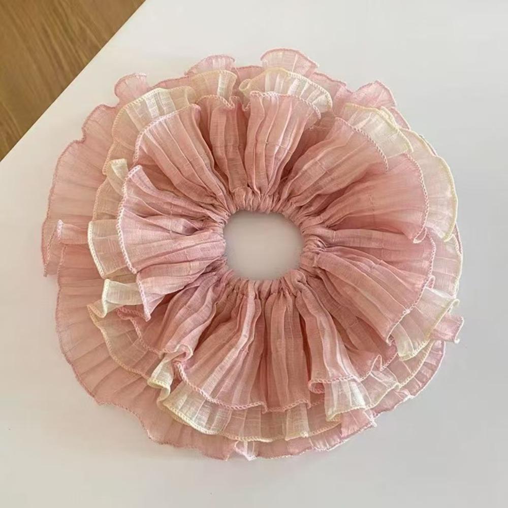 Premium Sense Hair Bands Chiffon Hair Accessories Korean Style Wavy Lace Scrunchie  Women