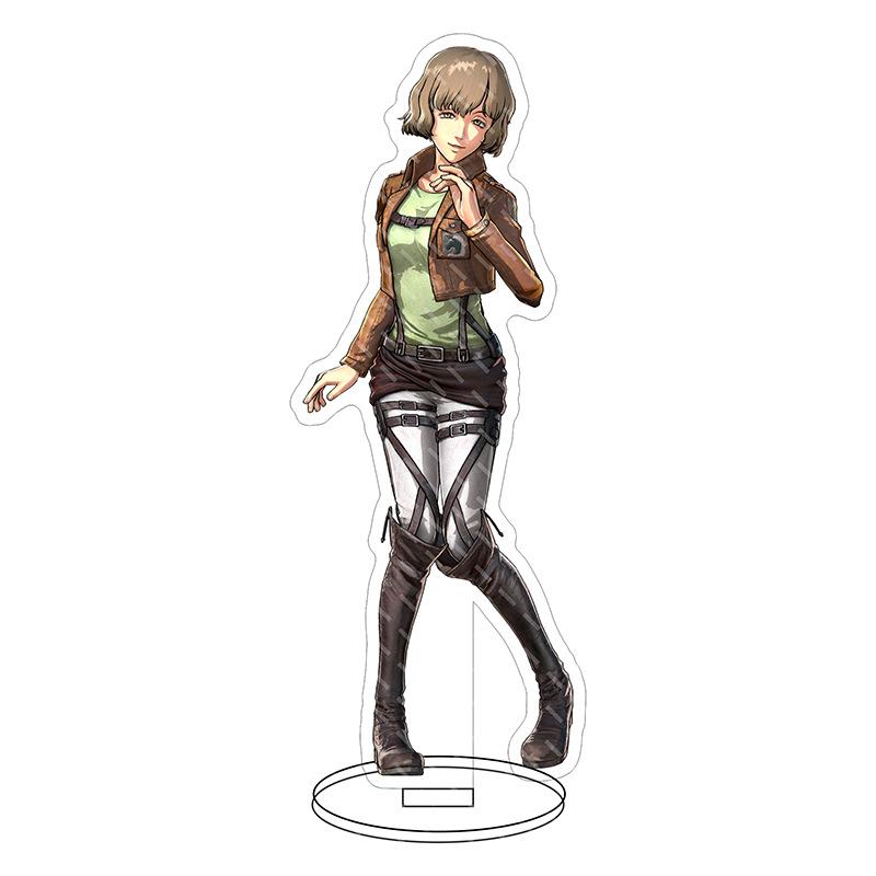 Anime Attack On Titan Acrylic Double-Sided Stands Model Figure Eren Jaeger Ackerman Hange Zoe Tabletop Decorations Standing