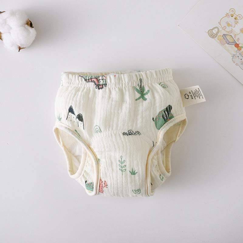Korean Style Winged Baby Gauze Pull-up Pants: Pure Cotton Diaper Cover & Training Pants