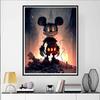 Disney Diamond Painting Dark Gothic Mickey Mouse Illustration DIY Kit Adult Arts and Crafts Home Decor and Gift