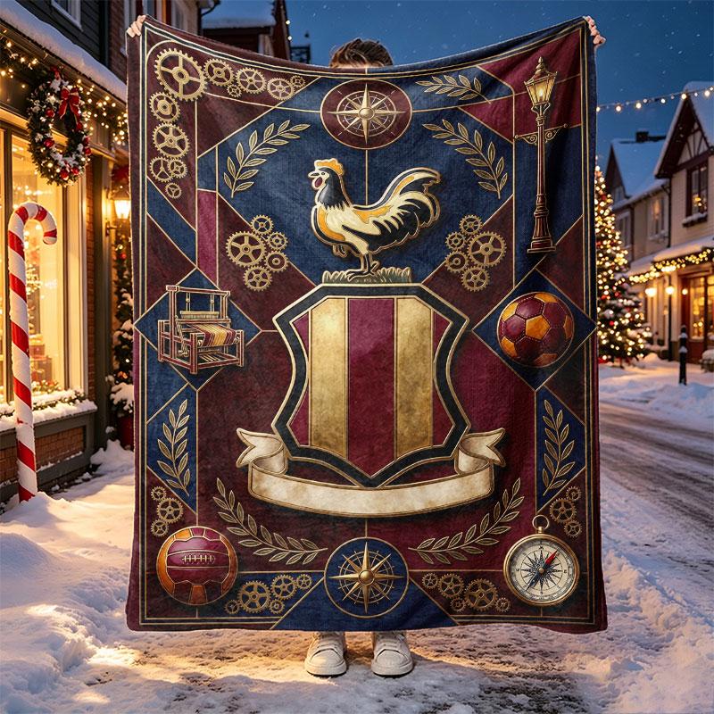Bradford City AFC Pattern Blanket for Home Decoration, Bed, Sofa, Car Travel, Camping, Suitable for All Seasons, Birthday Christmas Gift