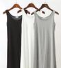 Aspersio Sleeveless Feminine Tank Top Available in Mini and Long Perfect for Maternity Girly Dress Solid Decollete Sleeveless Stretch Women's Dress,