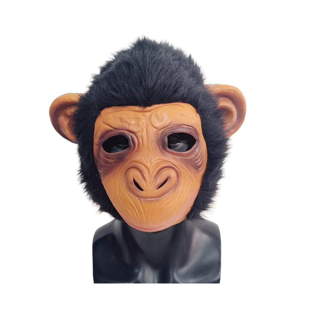 Limited time promotion Full-head latex big-eared monkey mask Plush realistic Halloween performance funny animal headgear