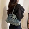 Retro gewaschene alte Denim Achseltasche Damen Umhängetasche