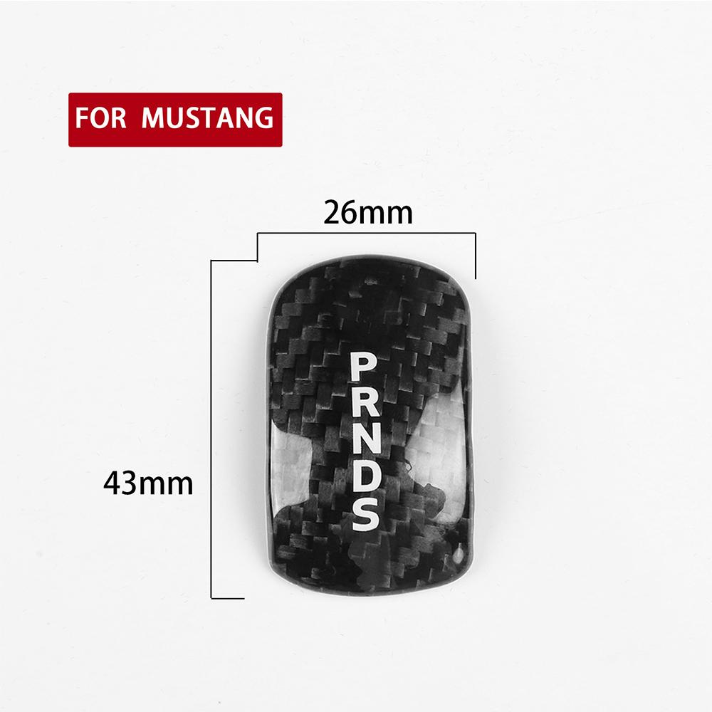 Car Real Carbon Fiber Gear Shift Knob Cover Trim For Ford Mustang 2014-2017 2018