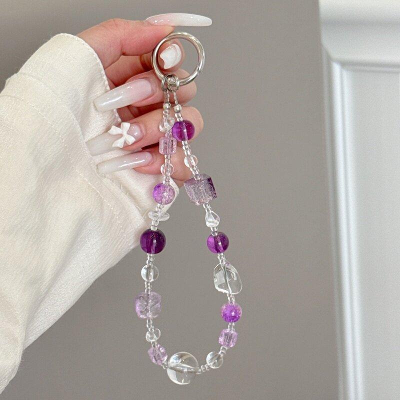 Light Luxury High-End Crystal Bead Mobile Phone Chain,Lnstagram Style Women's Pearl Wrist Bag Decoration,Keychain Hanging chain