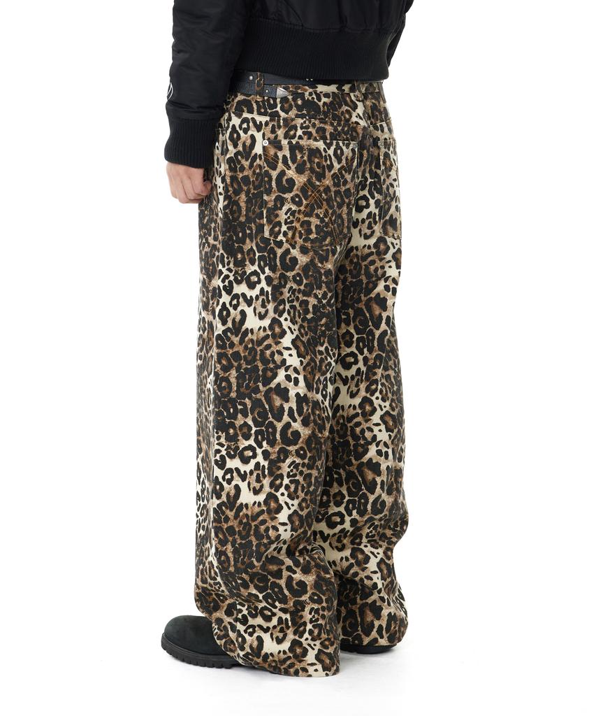 AAKAM Leopard Pattern Cotton Pants (Brown)