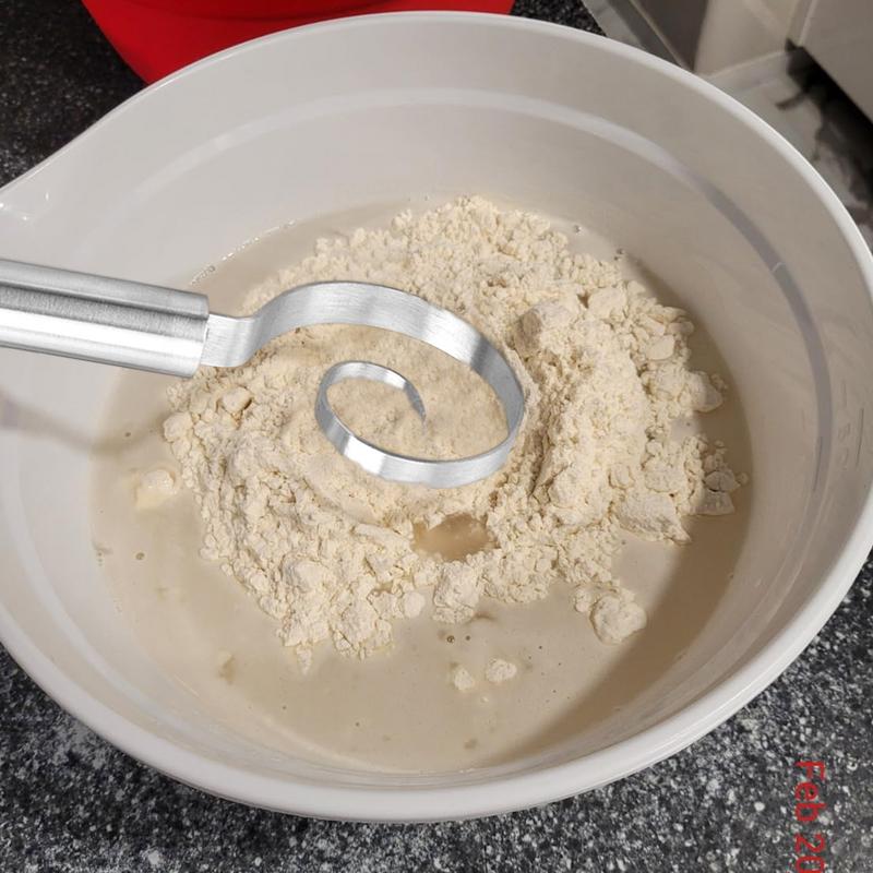 Dough Whisk Manual Mixer Tool For Bread Making Stainless Steel Thickened Non-stick Home Kitchen Utensils For Pizza Pastry