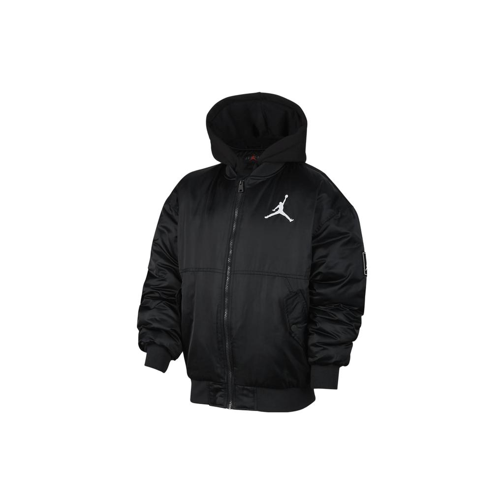 Jordan Kids Color-Block Hooded Casual Jacket Kids Outerwear Black FV2632-010