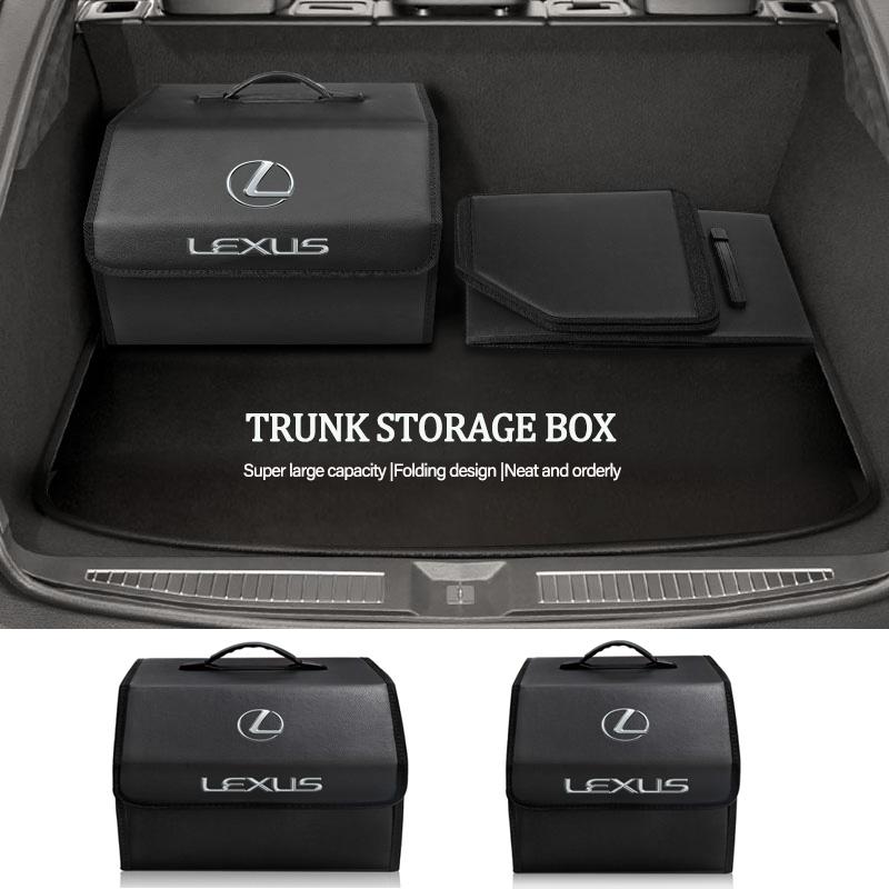 CKU5 Car Trunk Storage Box For Lexus RX330 IS250 Ct200h ES300h RX350 IS300h NX300h RX400h Leather Organizer Bag Folding Tidying Tools