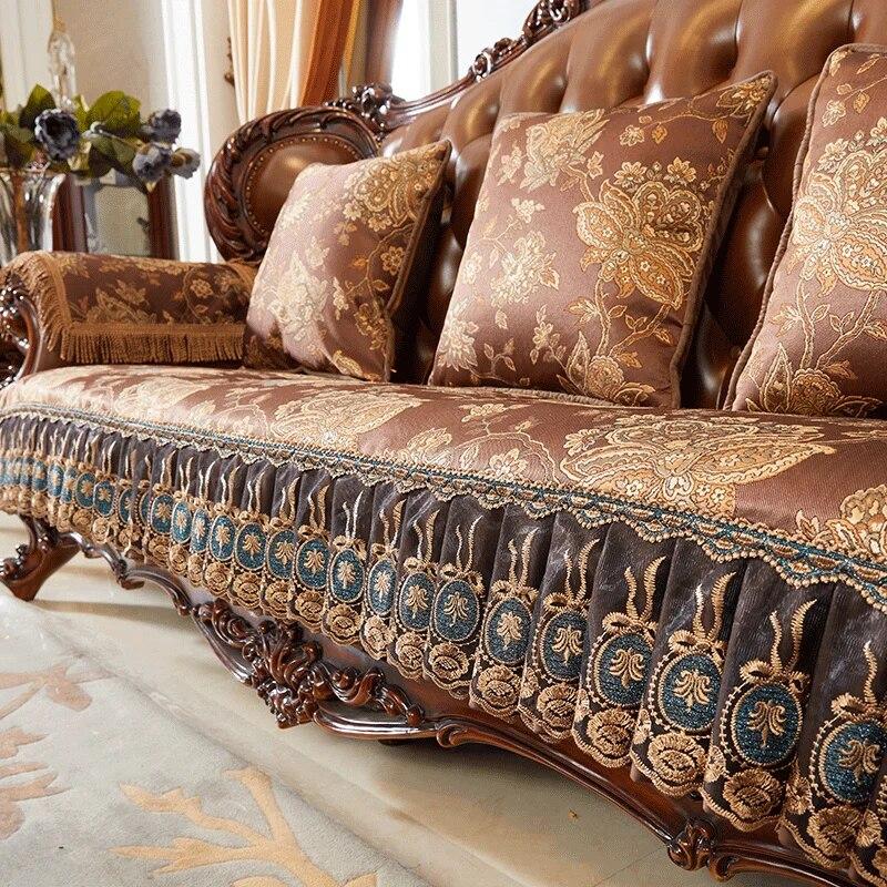 Jacquard Sofa Cover Armrest Towel Nonslip Couch Cushion Slipcover Home Decor Vintage Embroidery Sofa Protector Cover Living Room